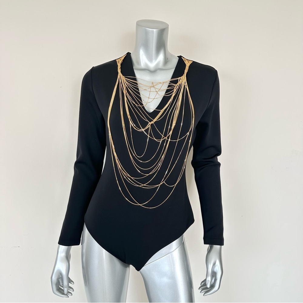 NWT!!! Burberry women bodysuit with chain  size L